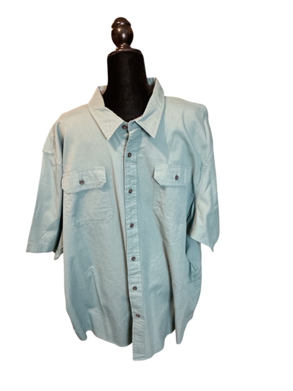 Wrangler Men's Short-Sleeve Button-Down Shirt in Light Teal